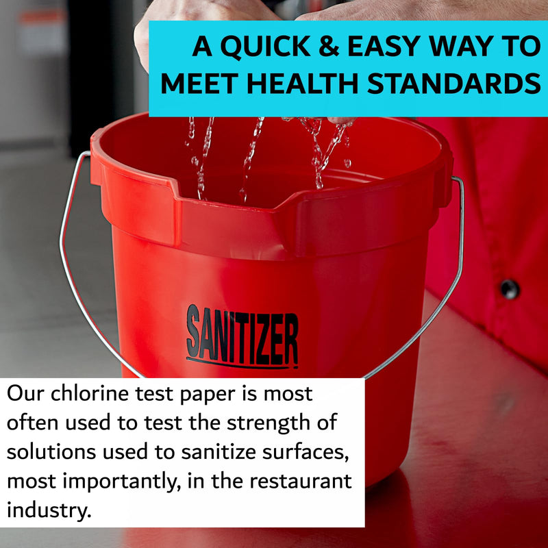 Chlorine Test Strips for Restaurants & Food Services, 4 x Vial of 100 Sanitizer Testing Kits, Precise Bleach Test Strips, 0-200 PPM Testing Kit for Sanitizing Solutions by FryOilSaver Co. FMP 142-1362 400 - BeesActive Australia
