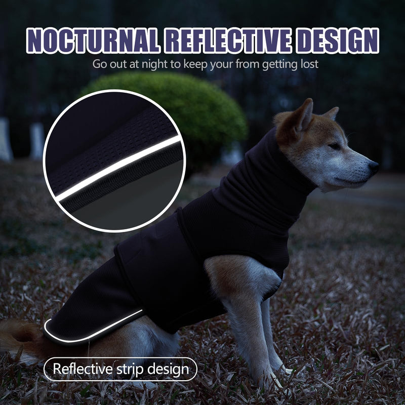 Lelepet Calming Jacket for Dogs, Dog Coat with Soothing Ear Protection, Dog Hoodie, Dog Coat for Relieving Anxiety, Soft Calming Jacket for Dogs, Calming Shirt, Navy Blue L - BeesActive Australia