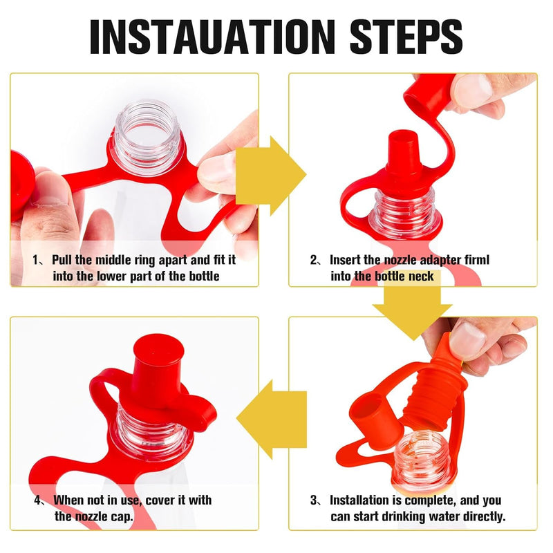 Toddler Cups Spill Proof,4PCS Baby Water Bottle Cap for Toddlers,No Spill Top Spout Replacement,Silicone Water Bottle Cap Spout Adapter - BeesActive Australia
