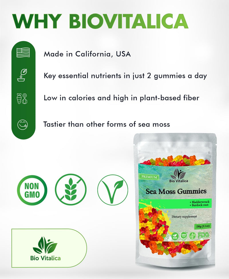 Sea Moss Gummies – with Bladderwrack & Burdock Root – Wildcrafted Gel + Powder – Vegan, Keto, Non-GMO, Gluten-Free – Fruity Mineral-Rich Gummies – 50 Count (3 Pack) 50 Count (Pack of 3)