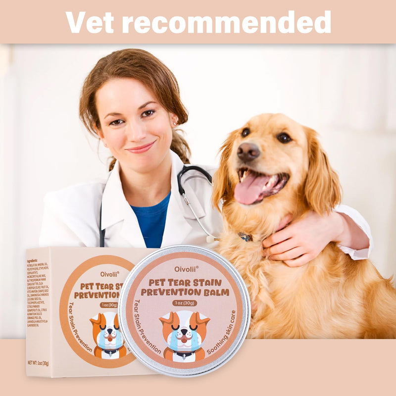 Pet Tear Stain Remover Balm with Pro Powder Brush,Eye Care for Dogs and Cats, Natural Safe Repel Tears,Gently Cleanses Effective & Non-Irritating,30g 30g