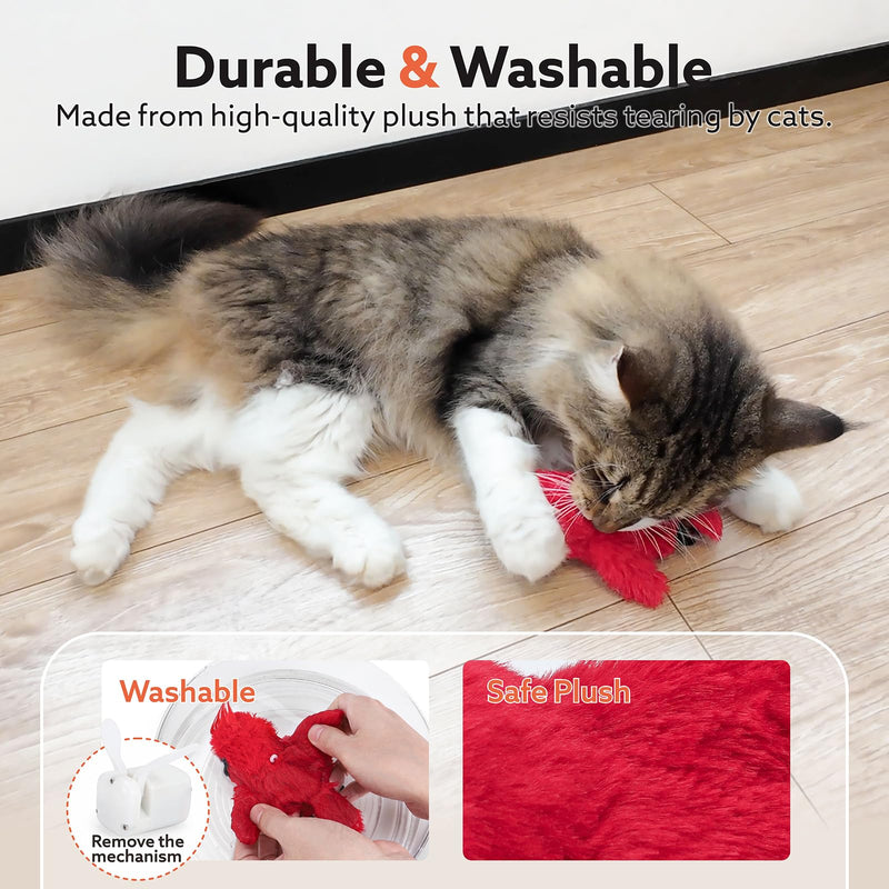 Flapping Cardinal Cat Toys, Interactive Cat Exercise Toy with Lifelike Bird Chirp, USB Rechargeable Automatic Cat Kicker Catnip Toys for Bored Indoor Adult Cats Kittens - BeesActive Australia