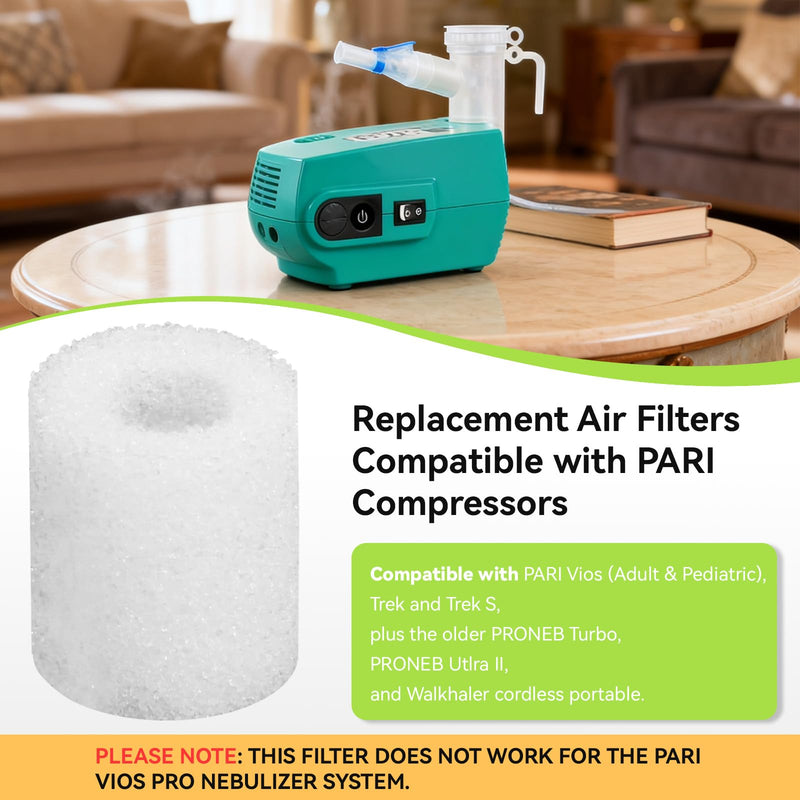 Nebulizer Filter Replacement Air Filter Compatible with PARI Vios Nebulizer Compressors, Ultra II, Trek, and Trek S, Nebulizer Filters Replacement for Vios Nebulizer Parts, 6 Pieces - BeesActive Australia