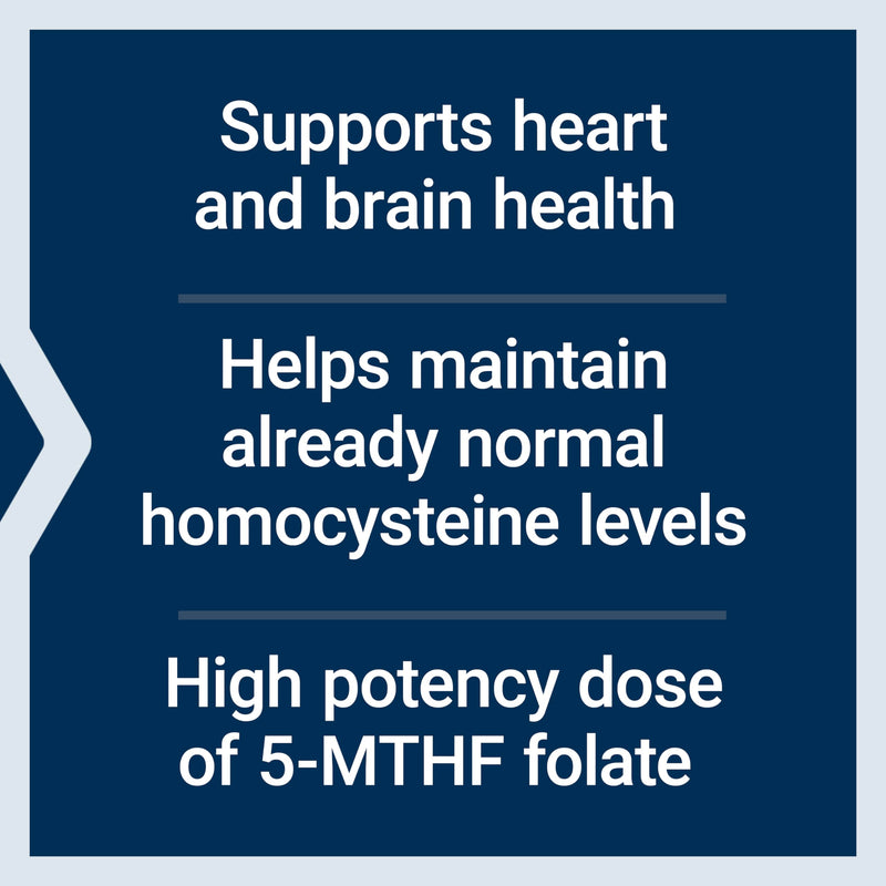 Life Extension High Potency Optimized Folate – L-methylfolate – Folic Acid, 8500 mcg DFE – Heart & Brain Support, Healthy Homocysteine Levels – Gluten-Free, Non-GMO, Vegetarian – 30 Tablets | L-Methylfolate & Folic Acid for Heart & Brain Support, Healt...