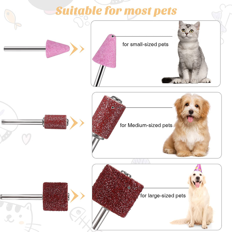 Kajaia 96 Pcs Dog Nail Grinder Replacement Kit Sanding Drum Set with Grit Sanding Bands Pet Smoother Claw Care Pet Nail Grinder Dog Claw Trimmer Grooming Tool Supplies (100 Grit)