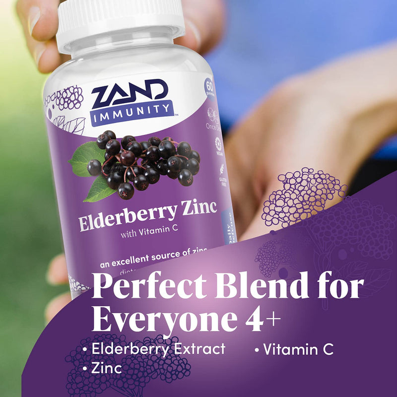 ZAND Elderberry Zinc Immunity Gummies with Vitamin C | Year-Round Immune Support for Children & Adults | 60ct, 30 Serv. (Pack of 2) 60 Count (Pack of 2)
