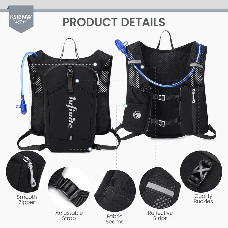 KSIBNW Running Vest for Women and Men, Lightweight Hydration Vest Backpack with 1.5L Water Bladder Bag Running Backpack for Hiking Biking Trail Cycling Race Marathon Pink
