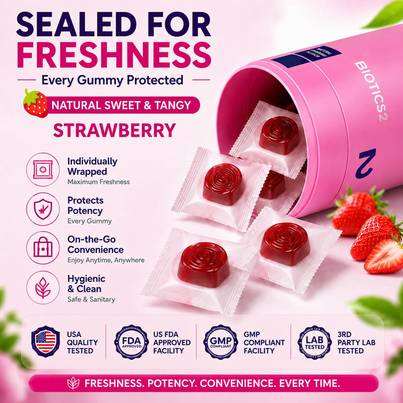 Flora12 Vaginal Probiotics for Women pH Balance Gummies with Prebiotics 8x Billion Probiotics 5x Extracts Saw Palmetto, Dong Quai, Motherwort, Wild Kelp & Yam | Vegan Sugar-Free Gluten-Free, 120 Ct 60 Count (Pack of 2)