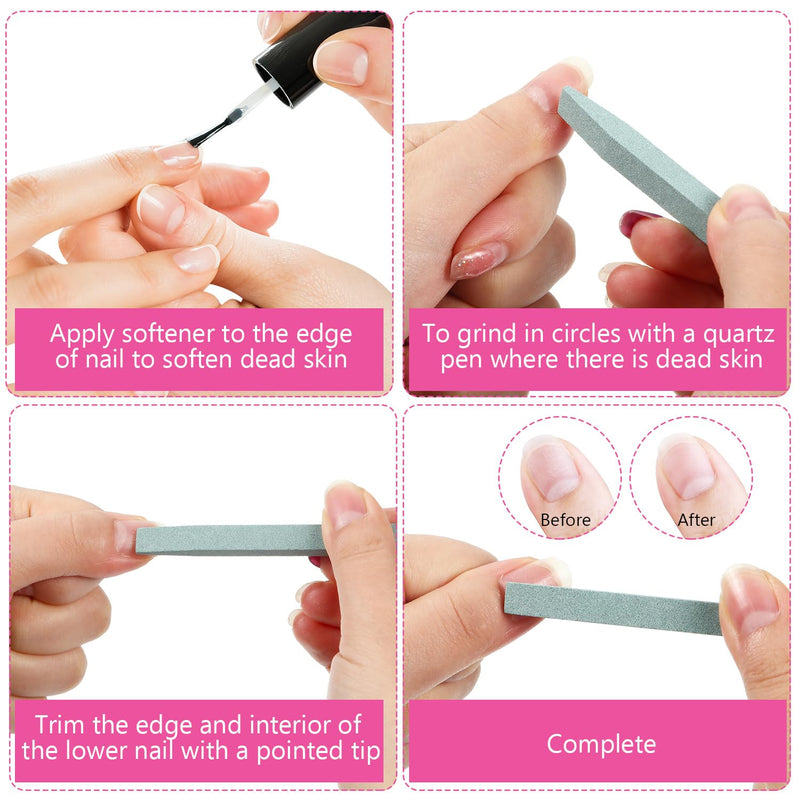 Mudder 40 Pcs Stone Nail File Pumice Stick for Fingernails Pumice Rock Nail Cuticle Pusher Rock File for Home Salon Toenail Buffing Tool 4 Colors