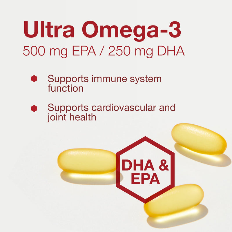PROTOCOL FOR LIFE BALANCE Ultra Omega-3, Fish Oil, EPA DHA, 90 Softgels | Fish Oil for Brain Support Heart and Nervous System Health*, EPA DHA Omega Supplement, Non-GMO and Halal