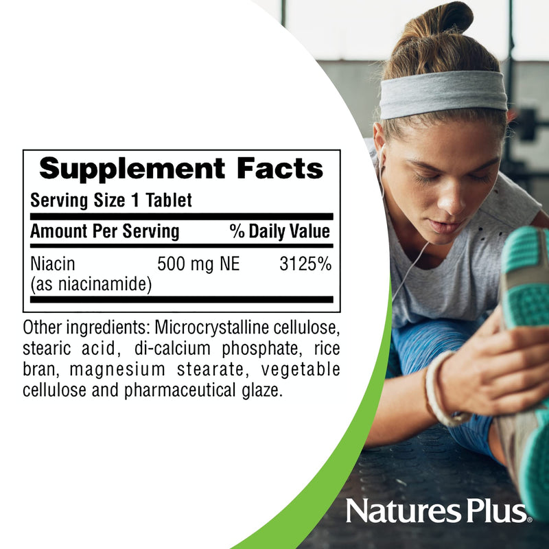 NaturesPlus Niacinamide - 500 mg, 90 Tablets - High Potency Vitamin B3 Supplement - Vegetarian, Gluten Free - 90 Servings 1 Count (Pack of 90)