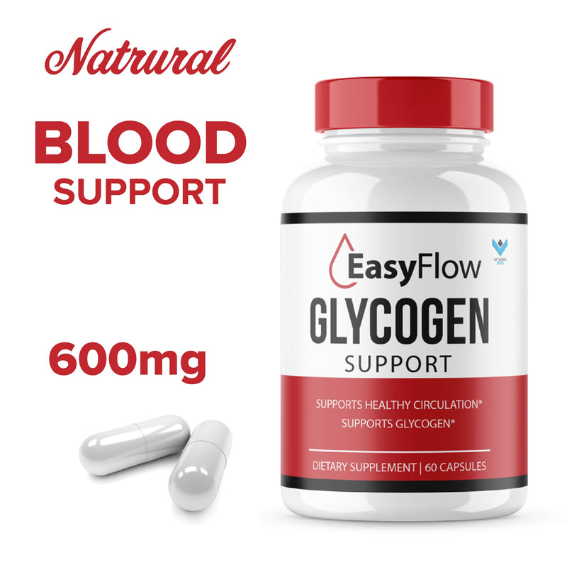 Easy Flow Glycogen Support EasyFlow Glyco Pills, Easy Flow Maximum Strength Glycogen Health and Blood Support Supplement, EasyFlow Advanced Glyco Optimizer Official Formula - 60 Capsules