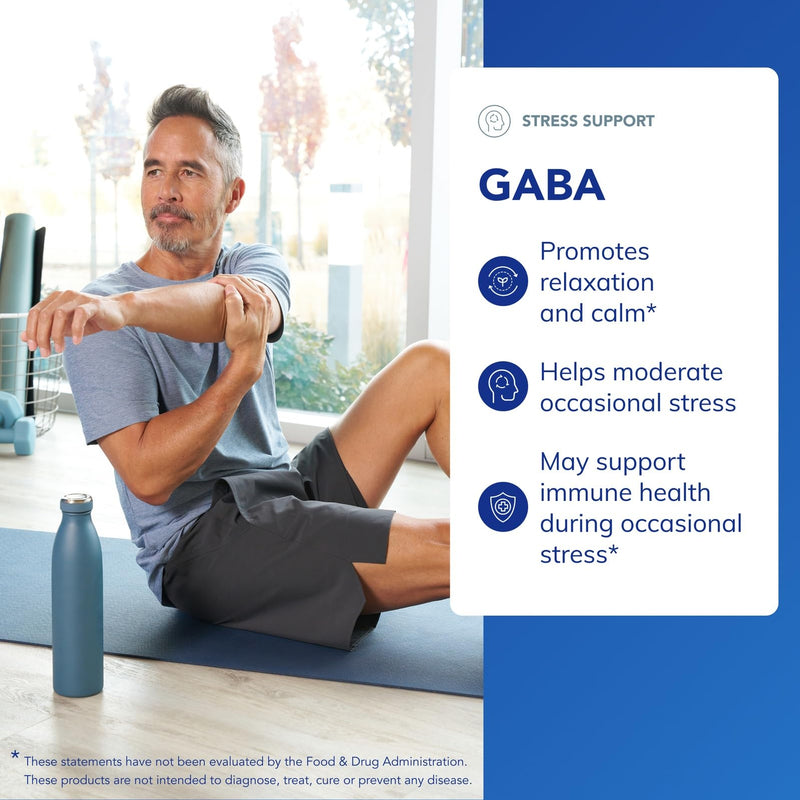 Pure Encapsulations GABA, 60 Capsules | Supplement to Support Relaxation and Moderation of Occasional Stress*, with Premium GABA Amino Acids 60 Count (Pack of 1)