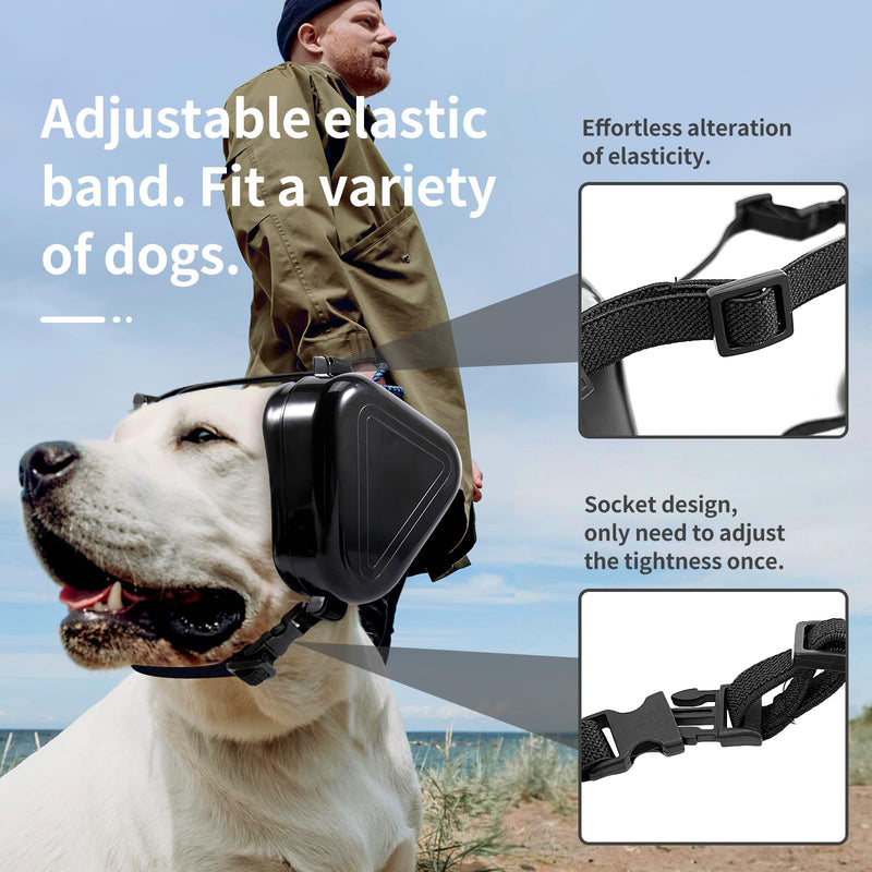 Dog Ear Muffs Noise Protection, Noise Cancelling Headphones for Dogs, Ear Covers for Hearing Protection and Anxiety - Black