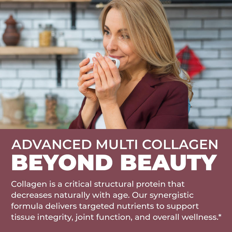 Multi Collagen Powder with Biotin, Hyaluronic Acid & Vitamin C, 16oz | Hydrolyzed Collagen Supplement Types I, II, III, V, X - Supports Hair, Skin, Nails for Women - Non GMO, 3rd Party Lab Tested 1 Pound (Pack of 1)