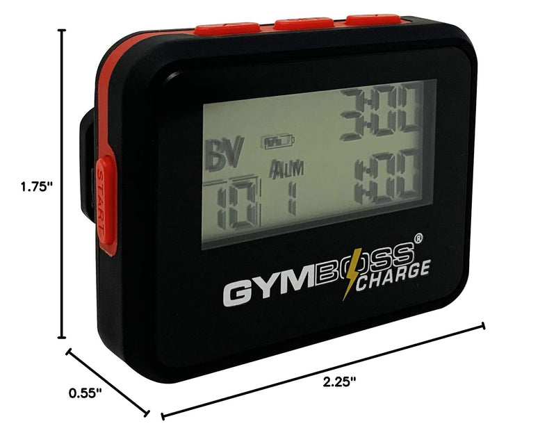 Gymboss Charge Interval Timer and Stopwatch Black / Red - BeesActive Australia