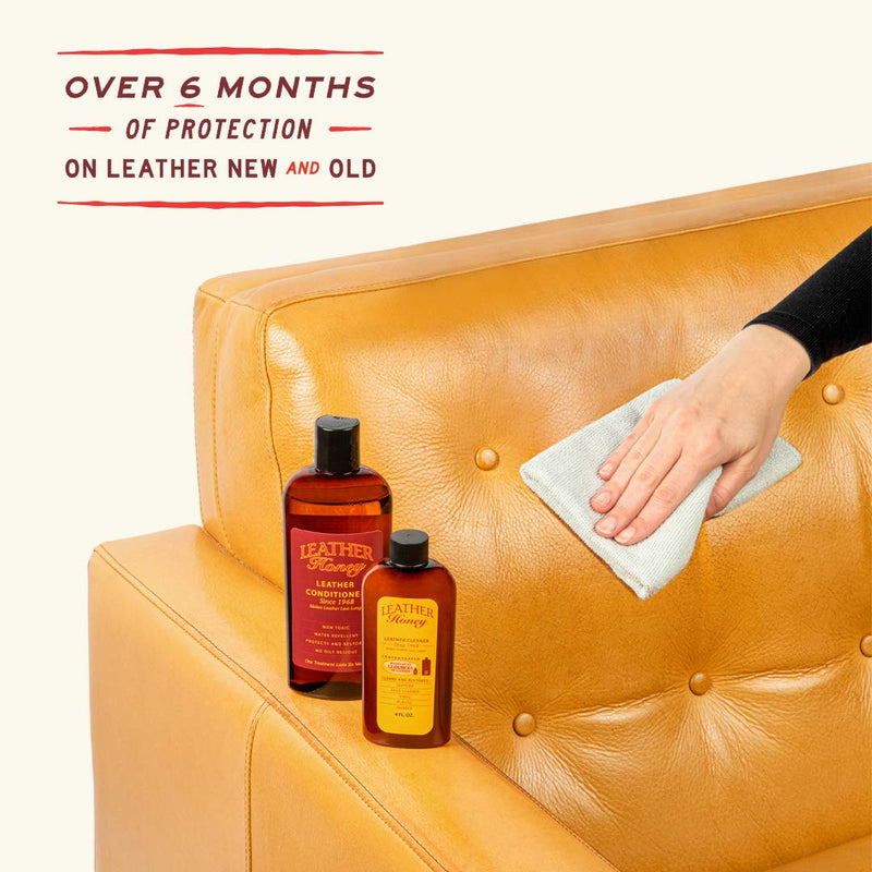 Leather Honey Complete Leather Care Kit Including 4 oz Cleaner and 8 oz Conditioner for use on Leather Apparel, Furniture, Auto Interiors, Shoes, Bags and Accessories - BeesActive Australia