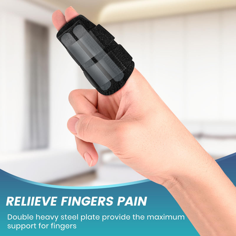 2 Pcs Trigger Finger Splint with 2 Metal Bars for double fingers, Finger Brace Finger Buddy, Immobilizer Support Strap for Arthritis, Tendonitis - Right Hand - BeesActive Australia