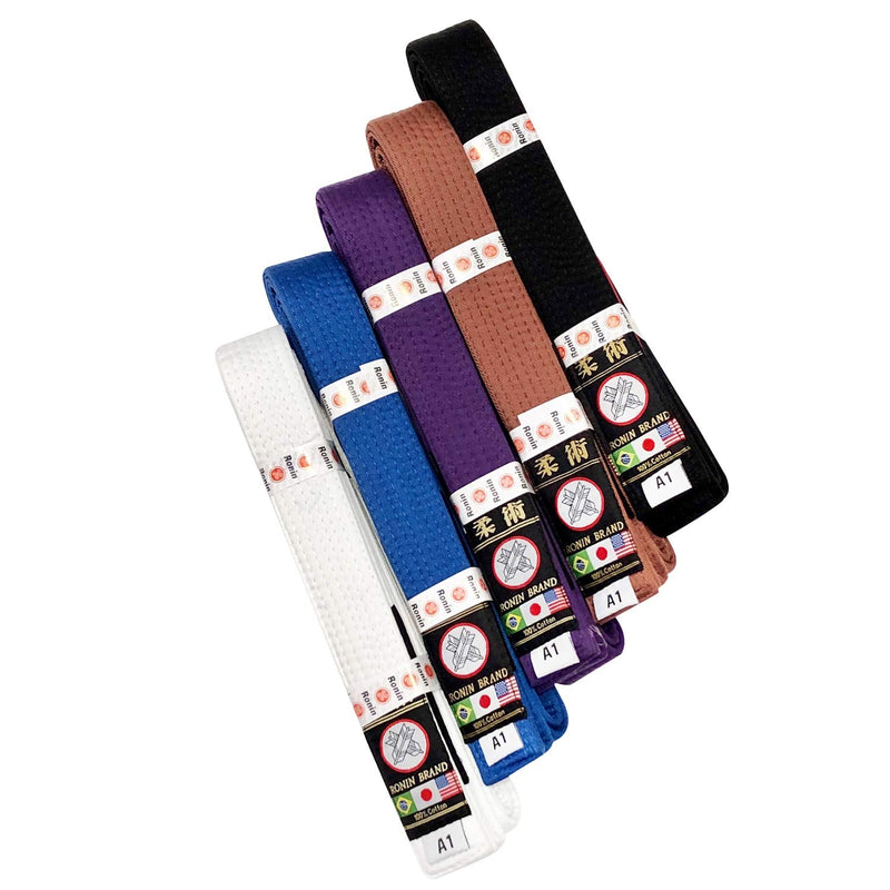 Ronin BJJ Gi Belt – Brazilian Jiu Jitsu Belt - Poly/Cotton Fabric A3 White - BeesActive Australia