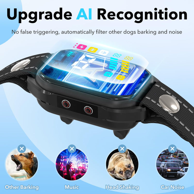 2025 New Tech Bark Collar, Dog Bark Collar for Large Medium Small Dogs Smart Barking Collar Rechargeable Training Collar IP67 Waterproof with 8 Adjustable Sensitivity Beep Vibration - BeesActive Australia