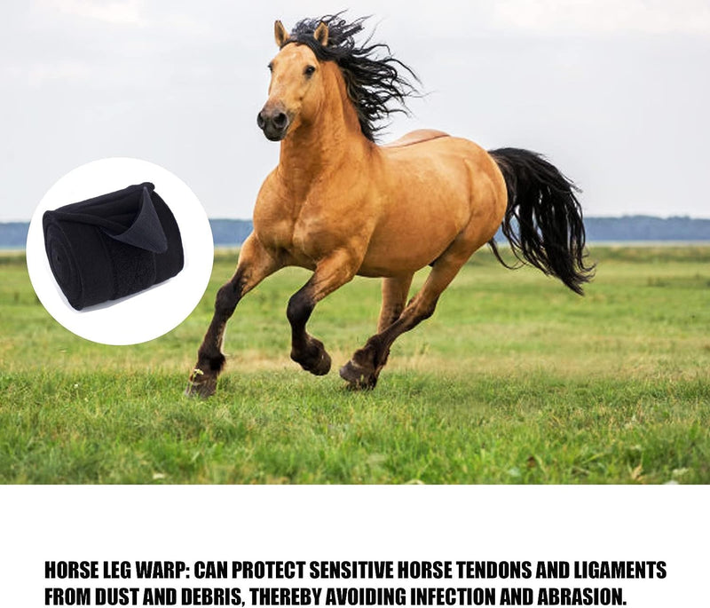 Brushing Boots for Horse Set of 4,Non-Slip Neoprene Horse Boots Leg Wraps for Horses, Protection Boots Treats for Sprains Bites-Universal Size (Black) Black - BeesActive Australia
