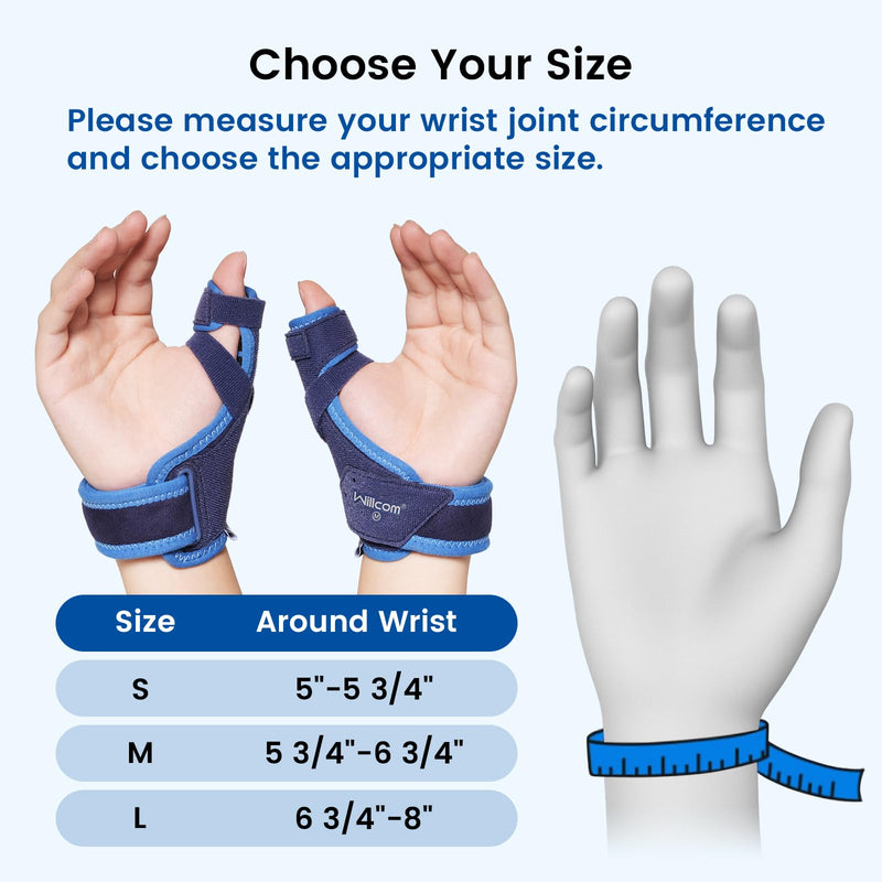Thumb Brace for Arthritis Pain and Support, Spica Splint for De Quervain’s Tendonitis, Women and Men, Left or Right Hand (Medium,5.75-6.75 inch) Medium Plastic Insert Version