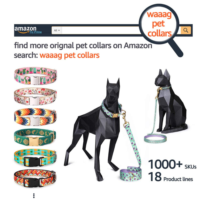 waaag Cat Collars, Gold Moons and Stars Cat Collar, Safety Breakaway Cat Collar, Glow in The Dark (Kitten 6.5"-10" Neck, Black) 6.5-10 Inch (Pack of 1) - BeesActive Australia