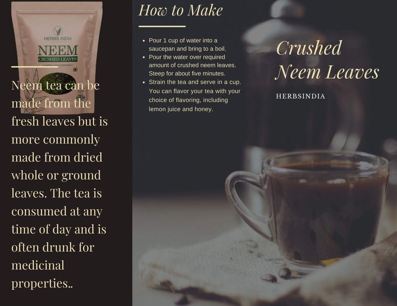Neem Leaves Crushed (Not Powder), Good to Make Fresh Neem Leaf Tea 300 Grams (10.6 Oz), Herbal Supplements - HerbsIndia 10.6 Ounce (Pack of 1)