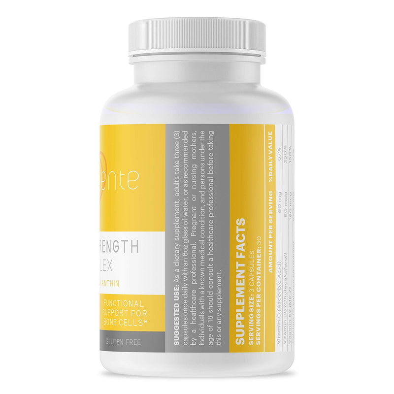 Bone Strength Complex/A Dietary Therapy of a Japanese Traditional Fruit, Packed with Vitamin C, D3, K2, Calcium, Phosphorus, Food Grade Strontium and Boron / 90 Capsules for 30 Days