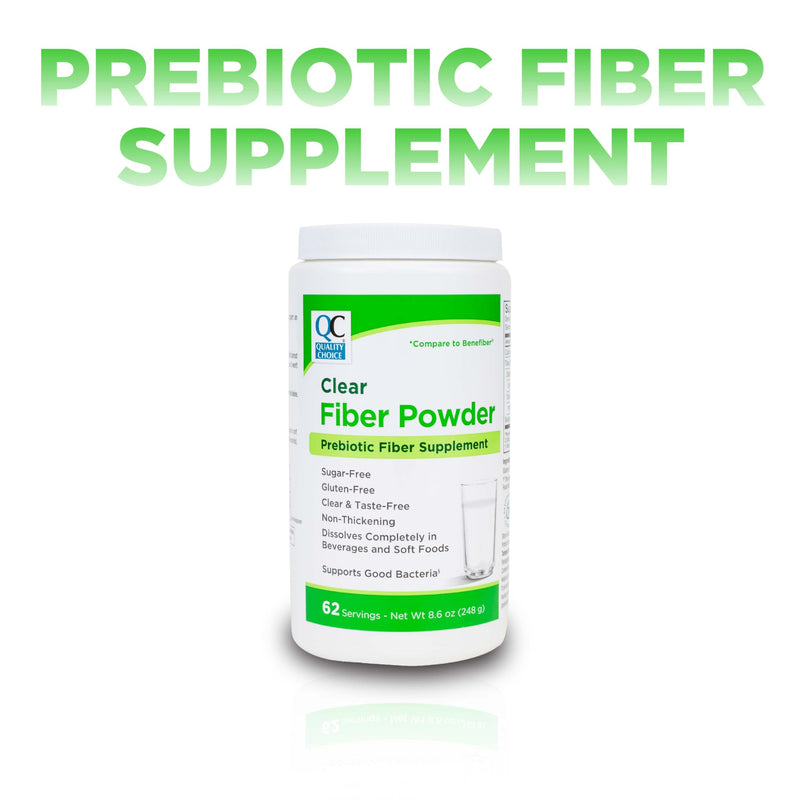 Quality Choice Clear Prebiotic Fiber Supplement Powder for Digestive Health - Tasteless, Non-Thickening Formula - 62 Servings, 8.6 Ounces (248g), Ideal for Adults & Children 6 & Up Daily Fiber Powder - BeesActive Australia