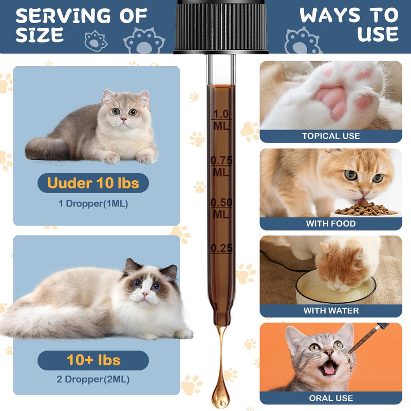 L-Lysine Supplement for Cats - Vitamins & Taurine for Immune Support & Allergy Relief - Lysine for Respiratory, Sneezing, Runny Nose, Eye Function - Natural Cat Antibiotic Drops - 60ML Slamon Flavor