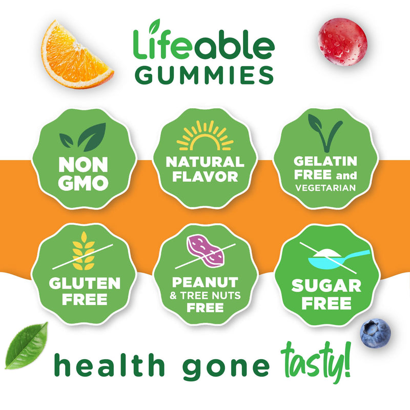 Lifeable Sugar Free Vitamin B12 Gummies | 1000 mcg | Great Tasting B12 Vitamins Gummies | Energy, Mood, and Metabolism Support | B 12 Vitamin Gummies for Men, Women, Adults | 90 Gummies