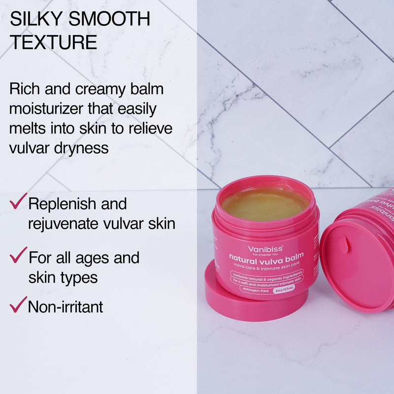 Vanibiss Natural Vulva Balm - Vulva Cream & Tender Skin Care - Vulvar Hydrating Balm - Relieves Dryness, Itching, Chafing, and Burning - Women Vulva Care Creme & Skin Softener - Estrogen Free (2oz) - BeesActive Australia
