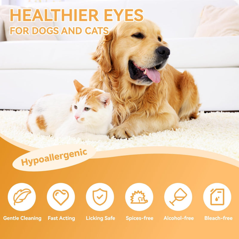 Eyes Wipes for Dogs - Gently Remove Tear Stain - Dog Eye Cleaner,Eye Debris, Discharge, Mucus Secretions - Dog Eye Wipes Tear Stain Remover - Dog & cat Eye Wipes - 220pcs - BeesActive Australia