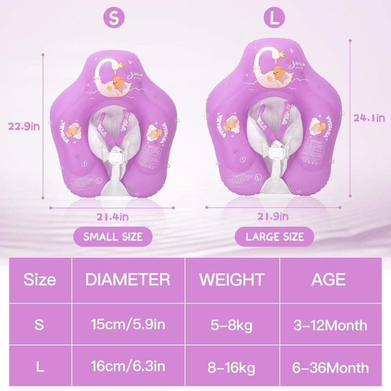 LOOWARTS Baby Float with Canopy,Infant Pool Float with Safety Seat,Baby Swimming Float & Swim Float & Water Float UPF50+ UV Protection for Toddler from 3 to 36 Months (S:3-12 Month/L:6-36 Month) Small (3-12 month) - BeesActive Australia