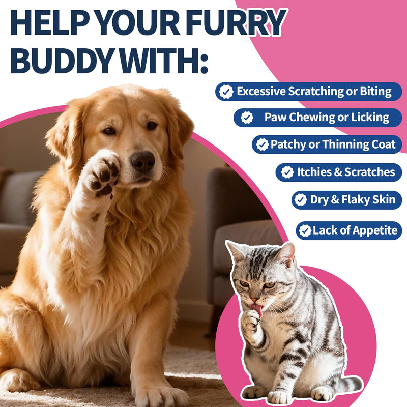 Flea and Tick Prevention for Dog and Cat, Natural Oral Flea & Tick Itch Relief Support Drops with Multivitamin for Pets - Supports Healthy Skin & Coat - Oral Supplement for All Breeds & Ages
