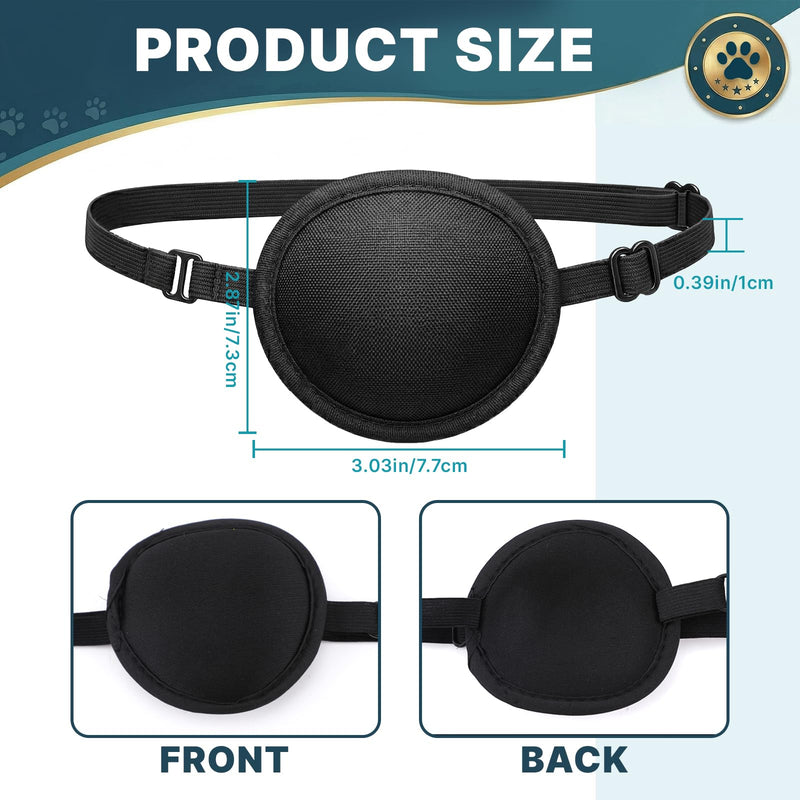 3 Pcs Dog Eye Patch, Adjustable Soft Dog Eye Patch, Used for Postoperative Eyes Injuries & Surgery Wounds in Medium and Large Dogs (Black)
