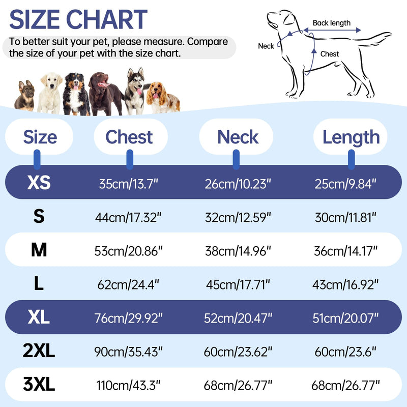 Large Dog Coat,XXLarge Dog Winter Coat,Waterproof Dog Jacket with Back Zipper,Extra Large Dog Coat,Warm Fleece,Dog Jacket with D-Ring,Windproof Dog Winter Clothes Golden Retriever Blue XX-Large - BeesActive Australia