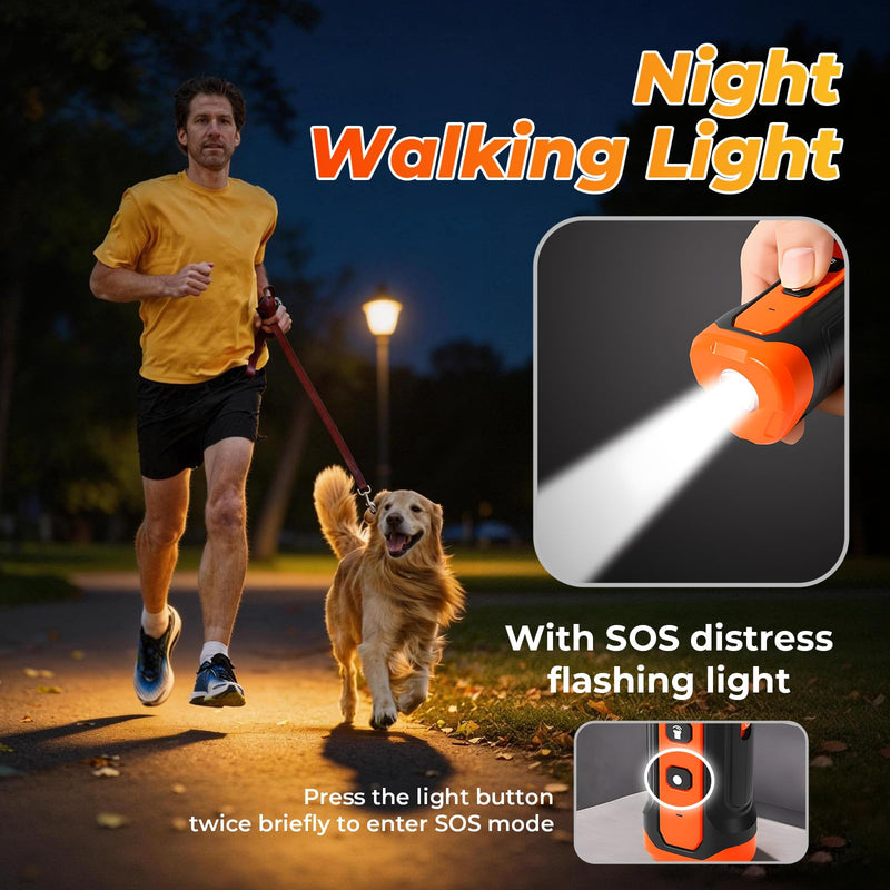 Dog Bark Deterrent Device,3X Ultrasonic Anti Barking,33 FT Bark Control Indoor Outdoor with Flashlight,5 Modes Stop Neighbors Dog Barks,Rechargeable Dog Training Device (Orange) Orange