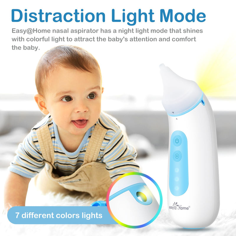 Easy@Home Electric Nasal Aspirator for Baby with LED Night Light, 3 Adjustable Suction Levels & USB Rechargeable – ENA102