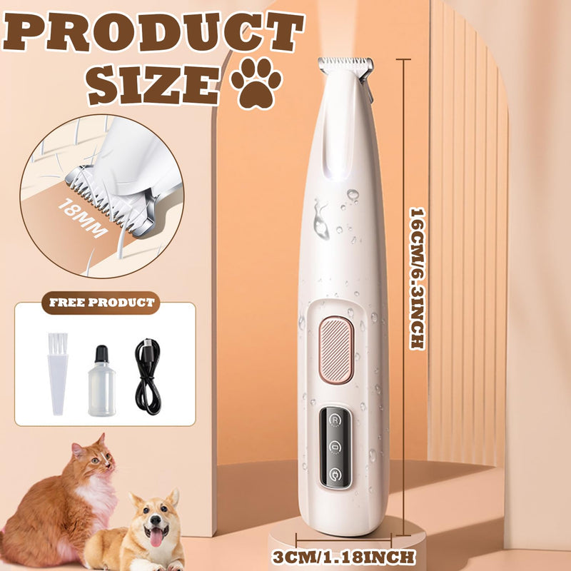 Dog clipper, waterproof quiet rechargeable pet paw trimmer with LED light, professional dog trimmer for thick, long and curly pet hair - BeesActive Australia