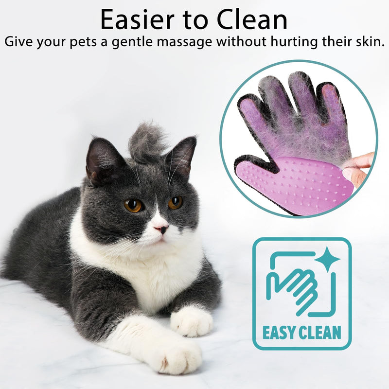 LIONROGE Cat Grooming Glove Brush,Self-Cleaning Slicker Pet Brush for Short and Long Haired Pets,Dog Bath Brush for Shedding and Grooming,Removes Loose Hair and Tangles,Promote Circulation Glove-Pink - BeesActive Australia