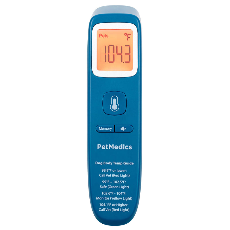 PetMedics by iHome Cat & Dog Thermometer for Pets Ear or Belly No Contact Scan - Large Number Digital Lit Display - Batteries Included - Canine and Pet Fever Detection