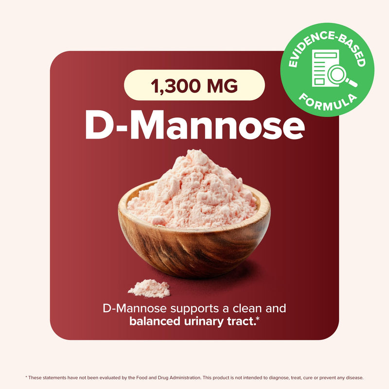 D Mannose with Cranberry | Drug-Free Urinary Tract Health Support | Evidence-Based DMannose 1300mg for Urinary & Bladder Health for Women | D Mannose Supplements for Women & Men | Non-GMO | 240 Ct - BeesActive Australia