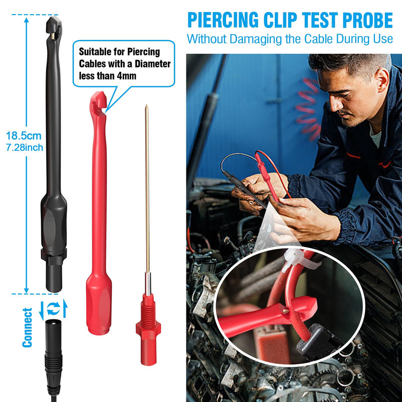 25PCS Multimeter Test Leads Kit, Test Leads Set with Replaceable Alligator Clips,Wire Piercing Probes, Alligator Clips,Test Hook Clips,Test Tweezer for Digital Electrical Multimeter Testing Test Kit-1