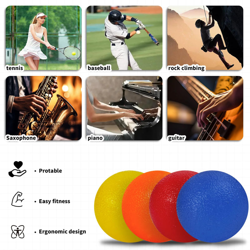 4 Pack Stress Balls for Adults,Squeeze Ball,Squeeze Balls for Hands Therapy,Hand Exercisers for Therapy,Hand Exercise Ball with Different Resistance Levels,Hands Squeezers for Arthritis,Wrist Rehab - BeesActive Australia