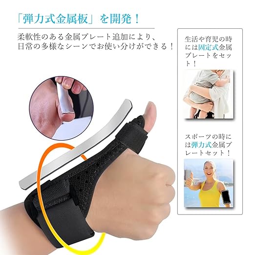 Wrist Thumb Supporter, Thumb Base Supporter, Mesh Material, Breathable, Fixed Metal Plate + Elastic Metal Plate, One Size Fits Most, 1 Piece, For Left and Right Use -  Australia