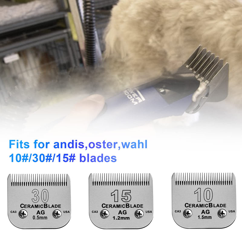 COSYONALL Animal Stainless Steel 5 Color Dog Guide Comb Set,Cutting Length 1/8"-5/8" for 10#/15#/30# A5 Detachable Blade,Compatible with Andis, Oster A5, Wahl KM Series Clipper Guards 5 PACK(3MM-16MM) - BeesActive Australia