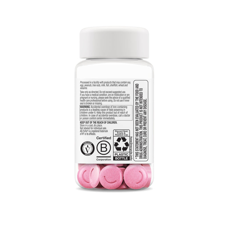 OLLY Delightful Iron Chewable Tablet, Iron Supplement from AB Fortis, Fruit Punch Flavor, 30 or 20 Day Supply - 60 Count (Pack of 2) 60 Count (Pack of 2)