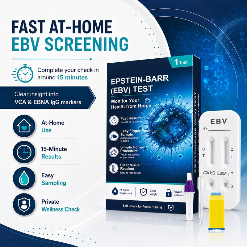 (EBV) At-Home Test Kit, Convenient Finger Prick Self-Check Set, No Professional Lab Appointment Needed, Simple Home Health Monitoring Supplies
